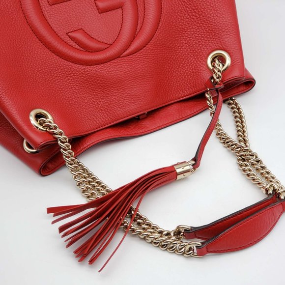100% Authentic Gucci Soho Medium Red Shoulder Bag - Picture 6 of 16